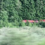 Canadian Train through the Rocky Mountains