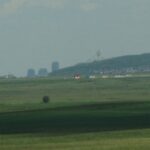 Canadian Olympic Ski Jump in distance – towards Calgary