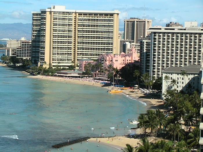 Waikiki Beach and downtown - Waikiki, Honolulu