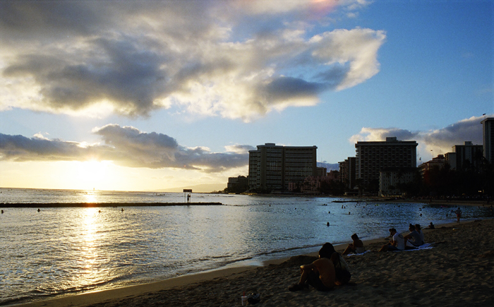Sunset over Waikiki Beach - Honolulu