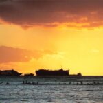 Sunset over Cruise Ships ~ Waikiki