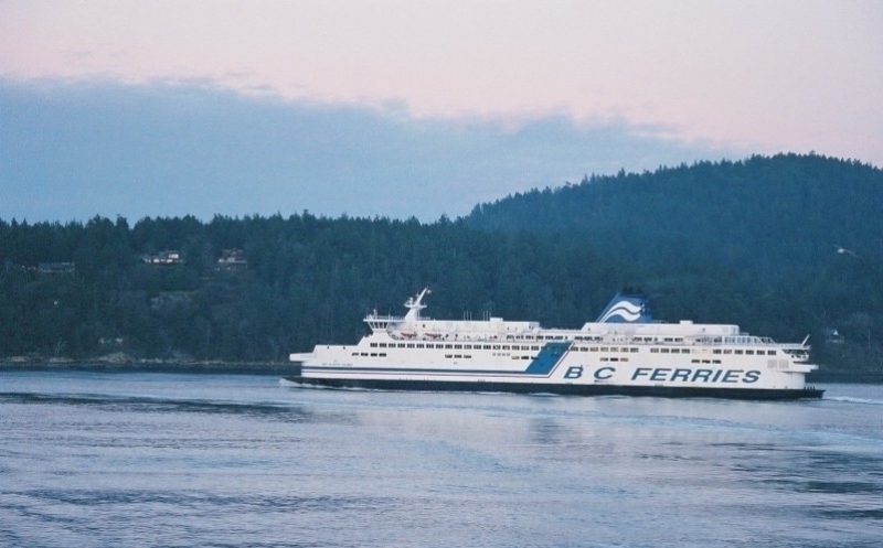 Evening sunset over the Spirit of Vancouver Island, BC Ferries